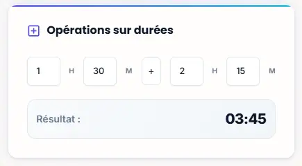 Home 3 OUTIL 3 — CALCULATEUR DE DURÉE
